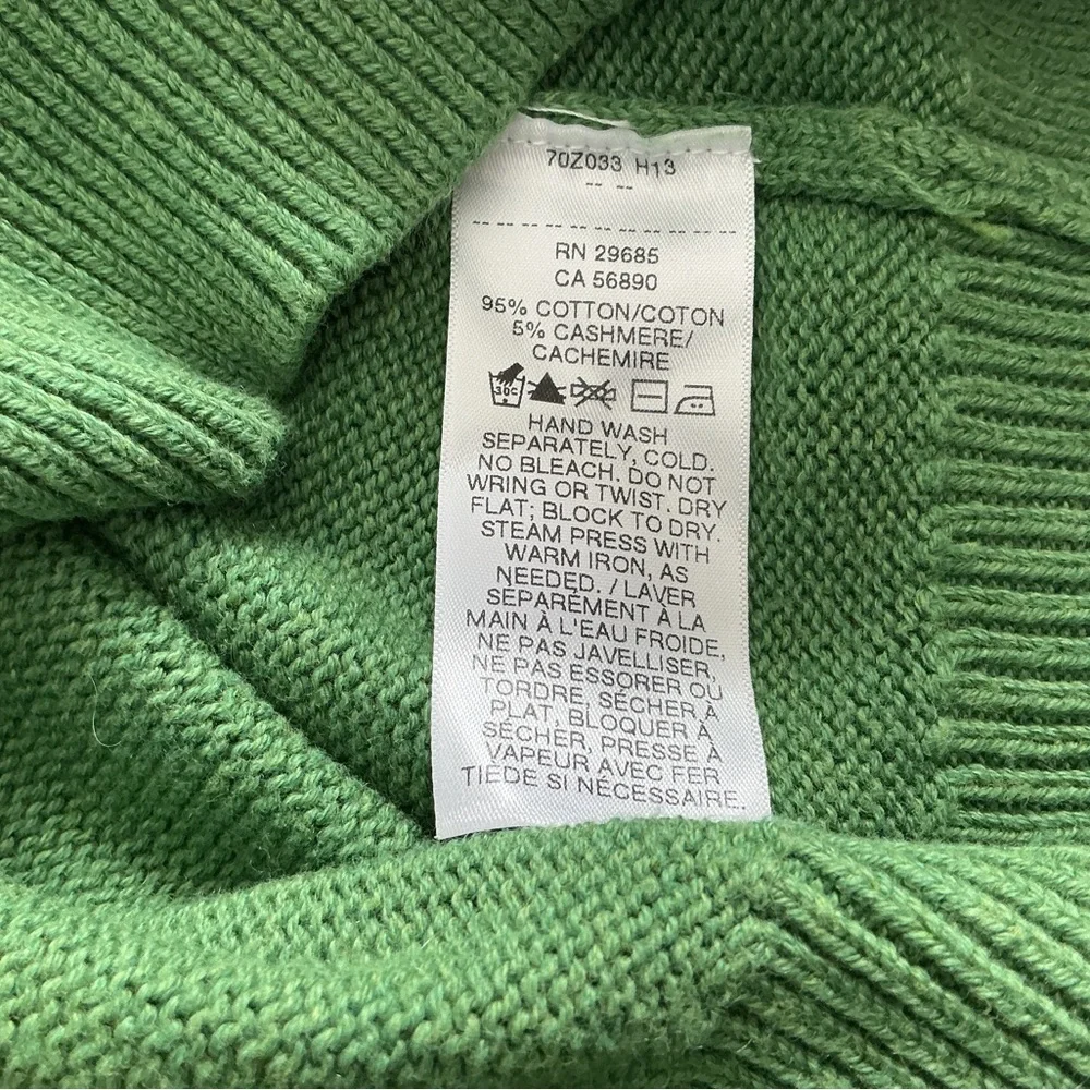 Pendleton Classic Green cotton & cashmere V-Neck Sweater